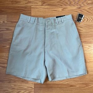 NWT Alfani Flat Front Tan Khaki Shorts Size 34 Waist 8" Inseam